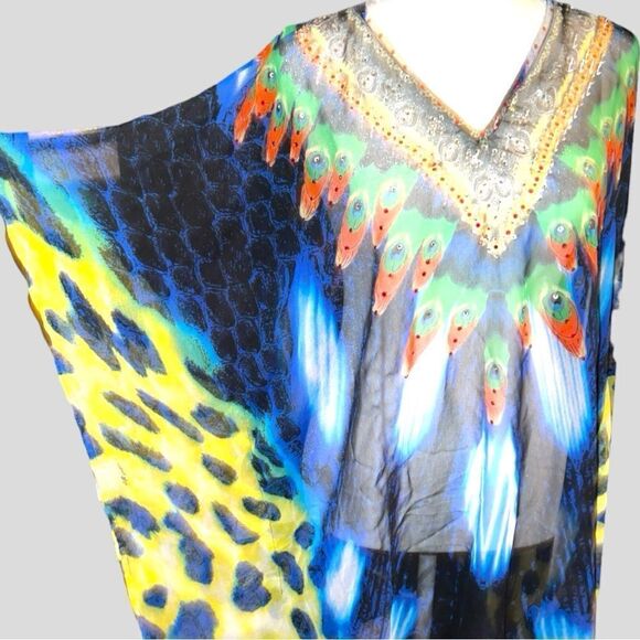 La Moda kaftan peacock style! New - Picture 9 of 12
